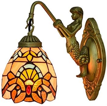 Tiffany Style Wall Lamp with Stained Glass Shade