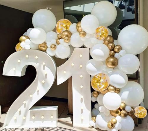 108pcs White Gold Balloon Arch Kit for Party Decorations