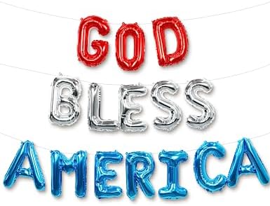 HOUSE OF PARTY 4th of July Decor Balloons Banner Set