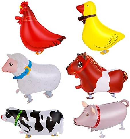 Grevosea 6 Farm Animal Balloons for Birthday Party Decor