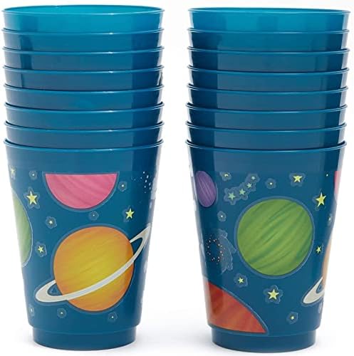 BLUE PANDA 16 oz Reusable Space Cups Set
