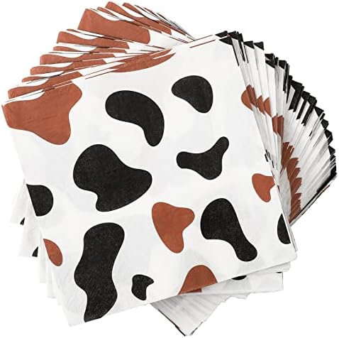 Colarr 100 Pcs Cow Print Napkins 2 Layers