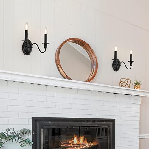 Farmhouse Wall Sconce 2 Pack Industrial Style