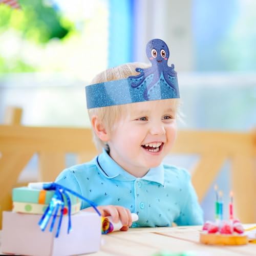 Hooqict 36 Pack Ocean Animal Party Hats for Kids
