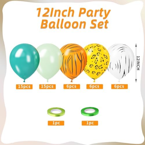 Jungle Balloons 12 Inch 50 Pcs Safari Decorations