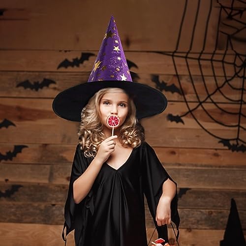 FOIMAS 6 Pack Witch Hats for Kids Halloween