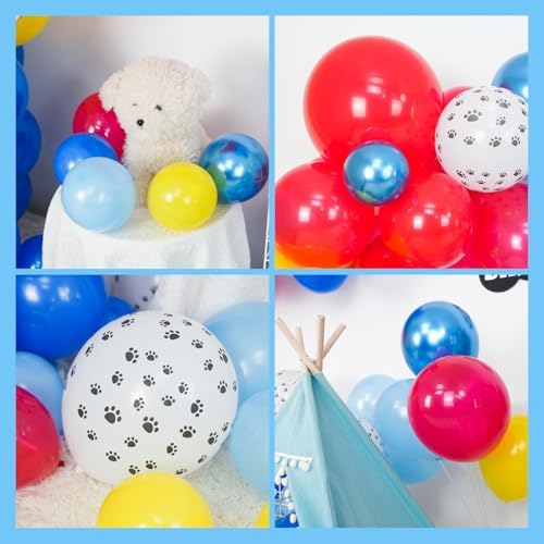 Blue Balloons Arch Garland Kit for Dog Paw Themed Parties