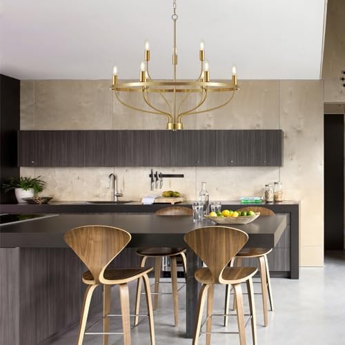 Widluth 30 Modern Gold 9-Lights Chandelier Fixture