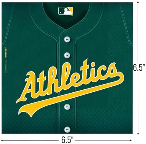 MLB Oakland Athletics Green Luncheon Napkins 65x65 Pack of 36