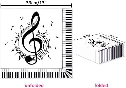 40PCS Music Note Themed Paper Napkins for Parties