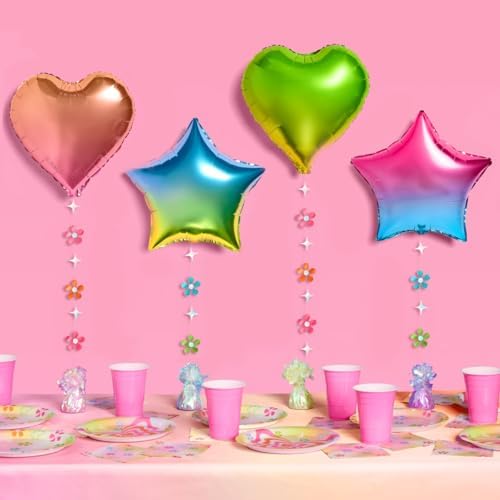 XO Fetti Groovy Rainbow Foil Balloon Pack 4 Pack