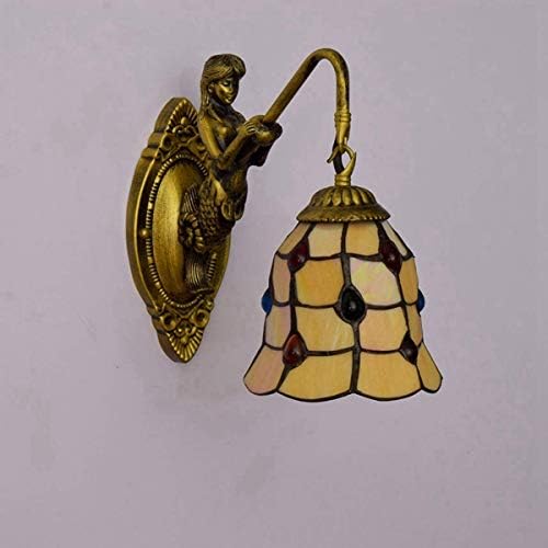 Vintage Wall Sconce with Tiffany Glass Design