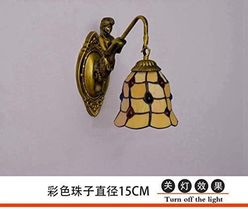 Vintage Wall Sconce with Tiffany Glass Design