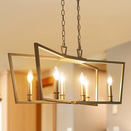 Overstock Rella 6-Light Geometric Candle Chandelier - Gold
