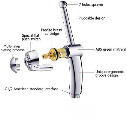 JIELUO Handheld Showerhead with Water Tank Hook for Men and Women