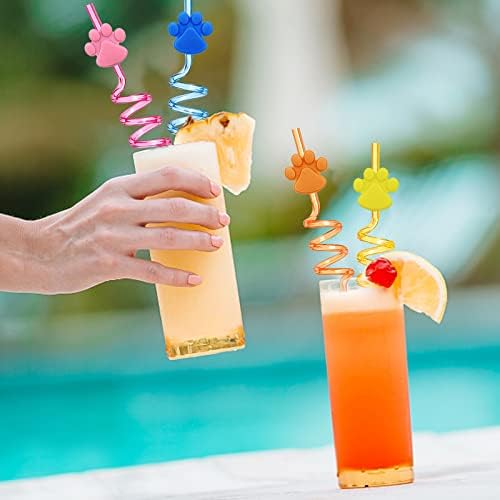 25 Piece Paw Dog Patrol Straws with Cleaning Brush