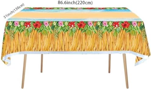 2Pcs Summer Ocean Beach Tablecloths 86x51in Hawaii Luau Decor
