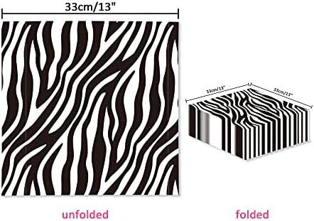 40Pcs Zebra Print Dinner Napkins for Party Supplies