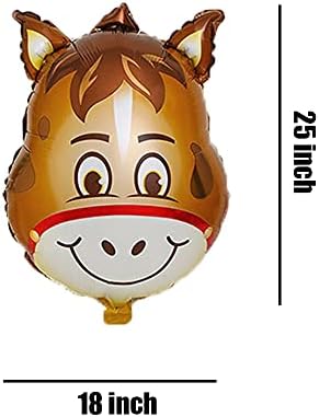 Farm Animal Balloons Pig Cow Horse Donkey 3PCS