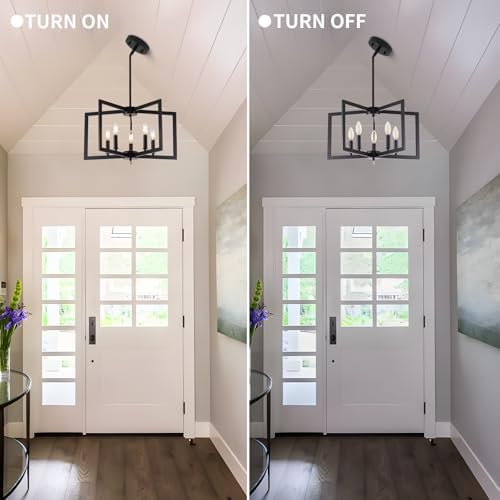 Modern Industrial Black Chandelier with 5 Lights