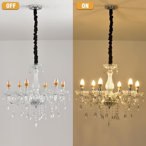 Crystal Candle Chandelier 6 Lights Pendant Light Fixture