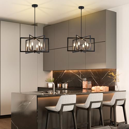 Black Chandelier Dining Room Modern Industrial Metal Lighting Fixture