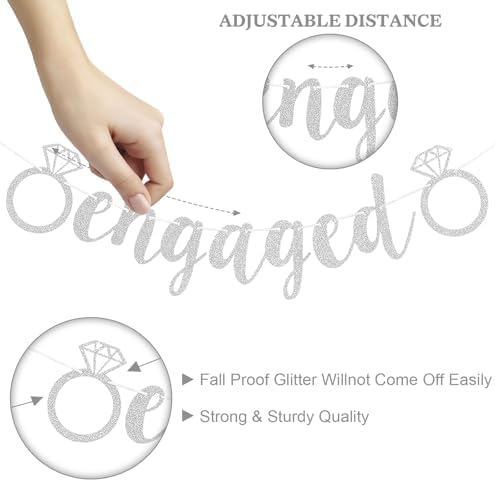Dagelar Silver Engagement Party Decor Balloons Set