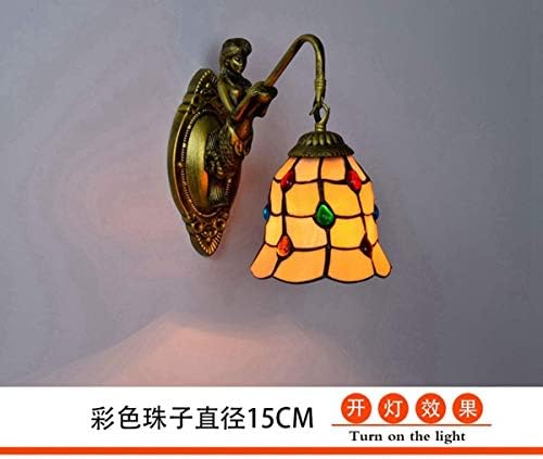 Vintage Wall Sconce with Tiffany Glass Design