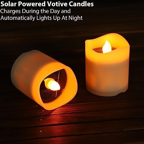 Outdoor Solar Chandelier with 7 Votive Lights