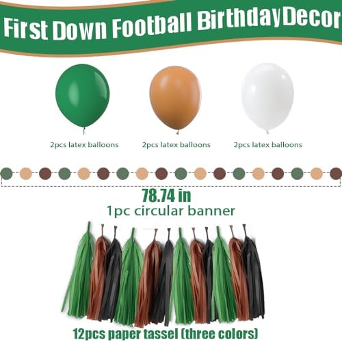 Football 1st Birthday Banner Decorations Set