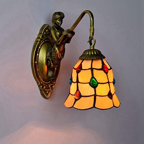 Vintage Wall Lamp with Tiffany Glass Shade