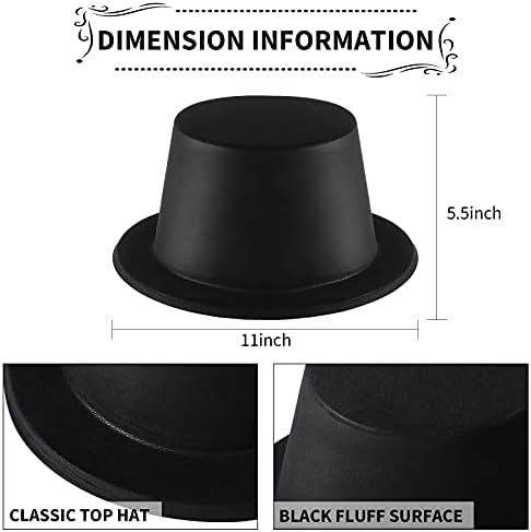 SATINIOR 24 Piece Black Plastic Top Hat Set