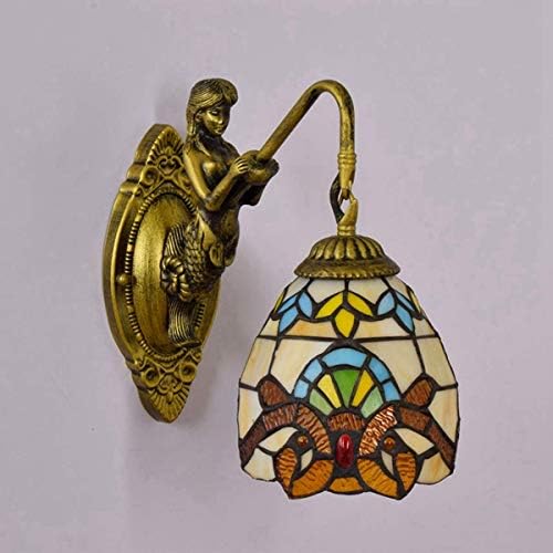 Tiffany Style Wall Lamp with Stained Glass Shade