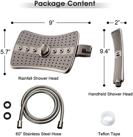 Bright Showers Dual Shower Head Combo with Handheld and 24-Inch Grab Bar