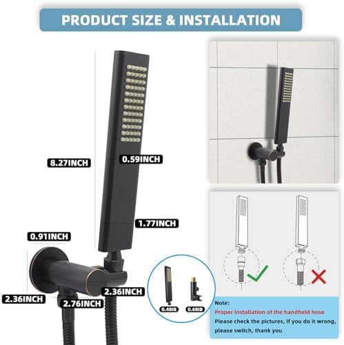 Solid Brass Handheld Shower Head with Adjustable Hose Set