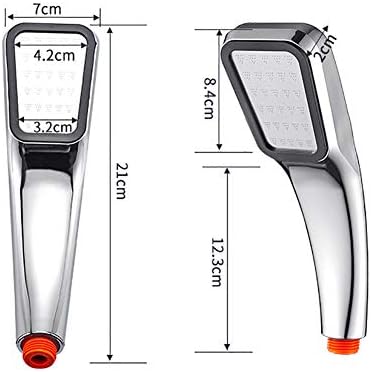 High Pressure Handheld Shower Head with 300 Holes Square Sprayer Nozzle Orange