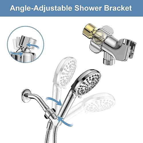 MakeFit Adjustable Shower Head Holder with Chrome Finish