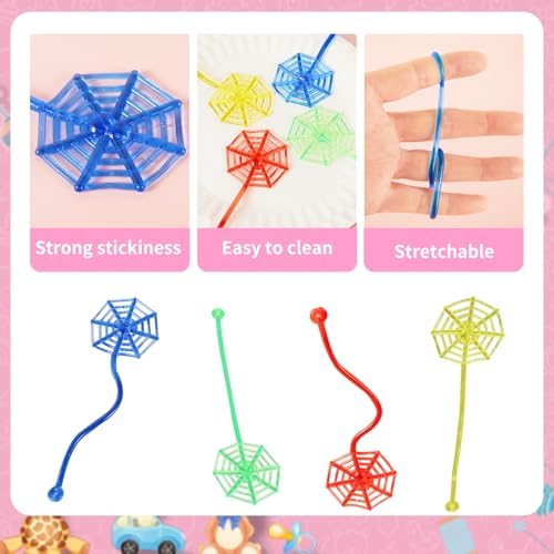 24Pcs Colorful Spider Web Party Favors Pack