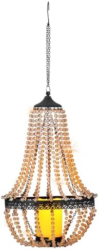 BAYN 27 Inch Battery Operated Clear Acrylic Beaded Chandelier