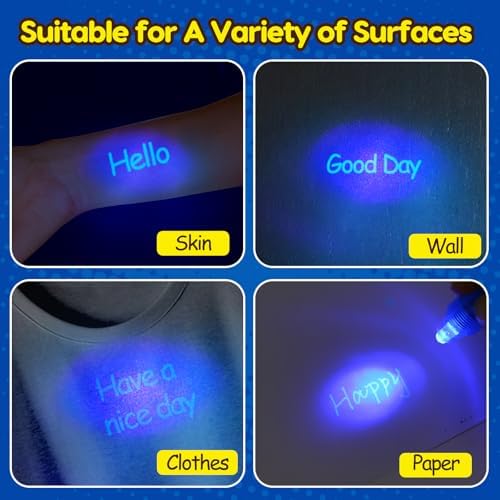 16PCS Invisible Ink Pen with UV Light and Notebook for Kids