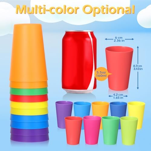 Yahenda 100 Pack Reusable Plastic Cups for Kids