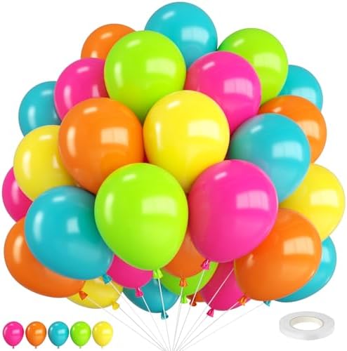 Rainbow Balloons Kit with Birthday Banner Set