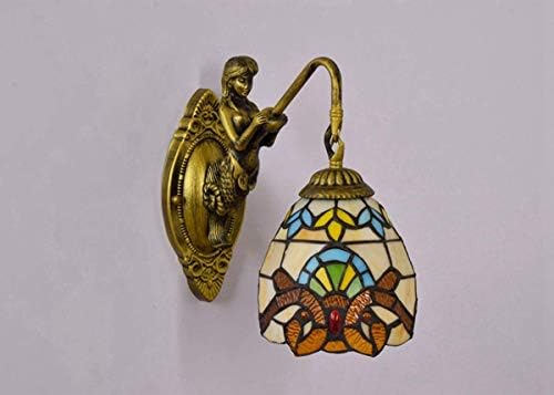 Tiffany Style Wall Lamp with Stained Glass Shade