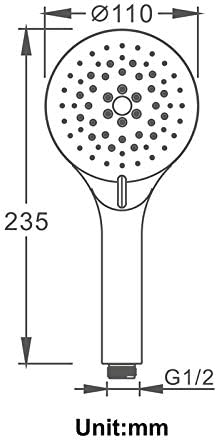 GLYYR High Pressure Handheld Shower Head with 3 Spray Modes