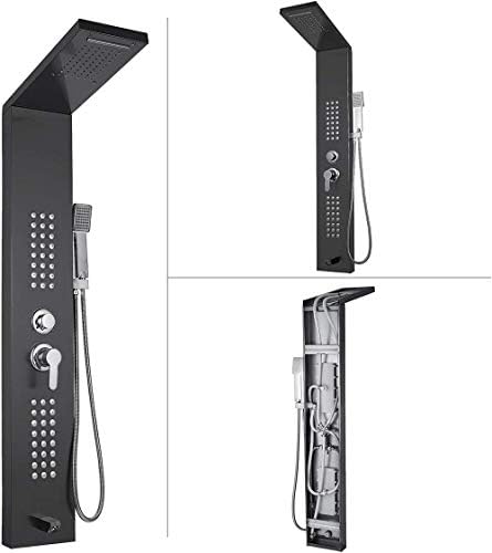 Gougeltd Handheld Showerhead with Hydromassage Waterfall - Black