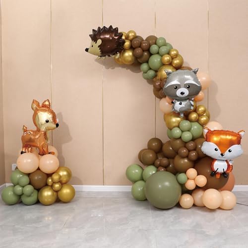 BoKin Cute Woodland Animal Balloon Arch 127Pcs Set