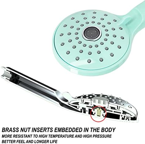 High Pressure Shower Head with 2 Spray Modes Green