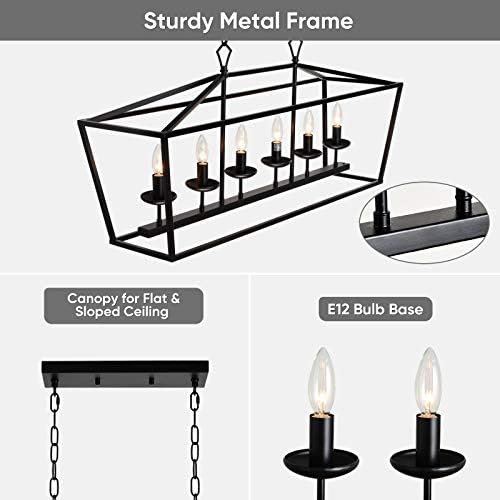 Shine Decor 6 Light Kitchen Island Linear Chandelier