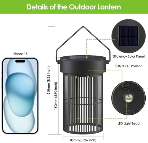 Mlambert Solar Lantern Outdoor Waterproof 4-Pack