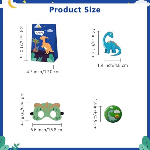 Kanpiaote Dinosaur Party Favors 12 Pack for Kids